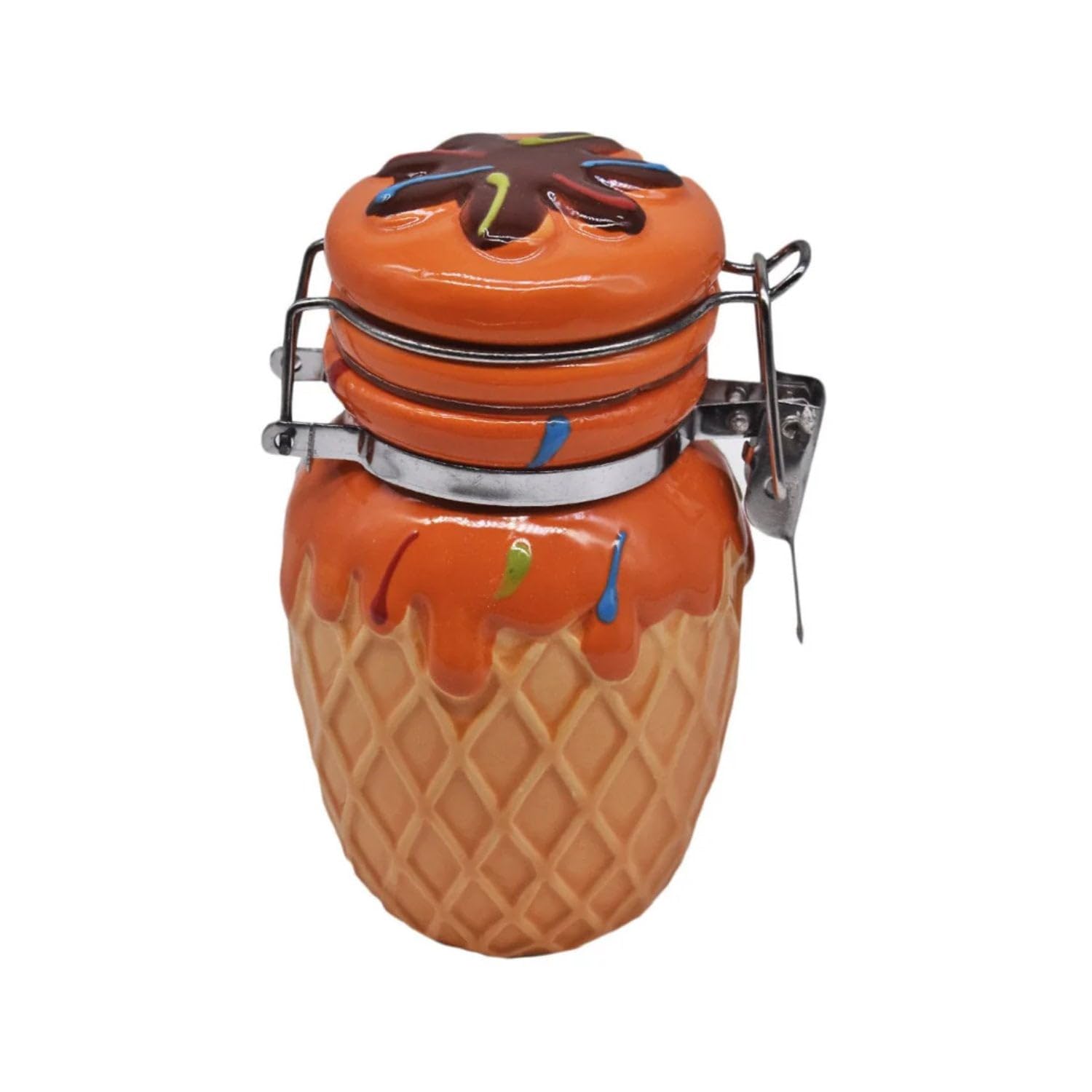 Ceramic Airtight Mini Canister – Kitchen Storage Jar for Sugar, Tea, Coffee, Spices & More (Pack of 1) (150ml)