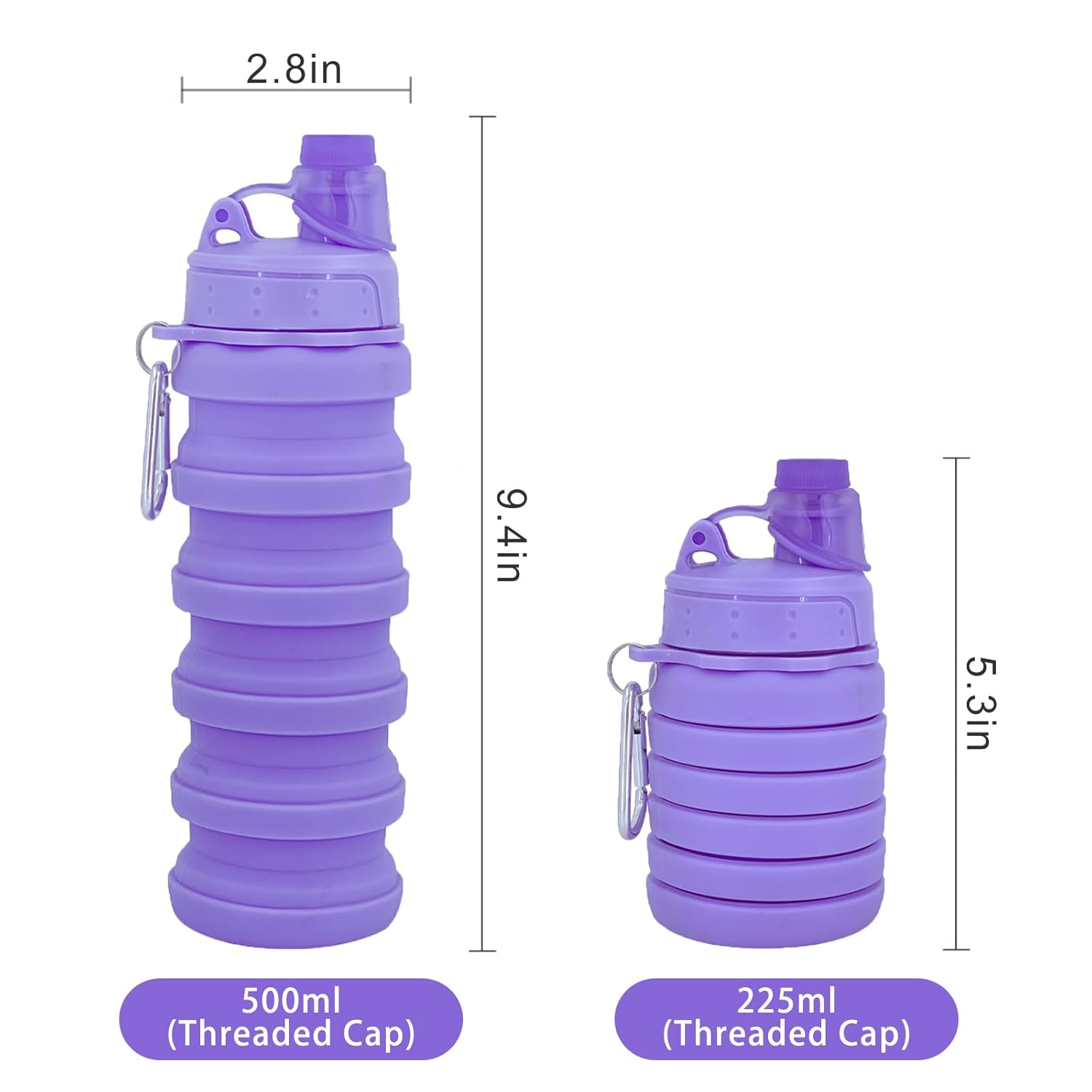 1 Pc Collapsible Silicone Water Bottle – Portable 500ml Sports & Travel Bottle, Foldable & Lightweight