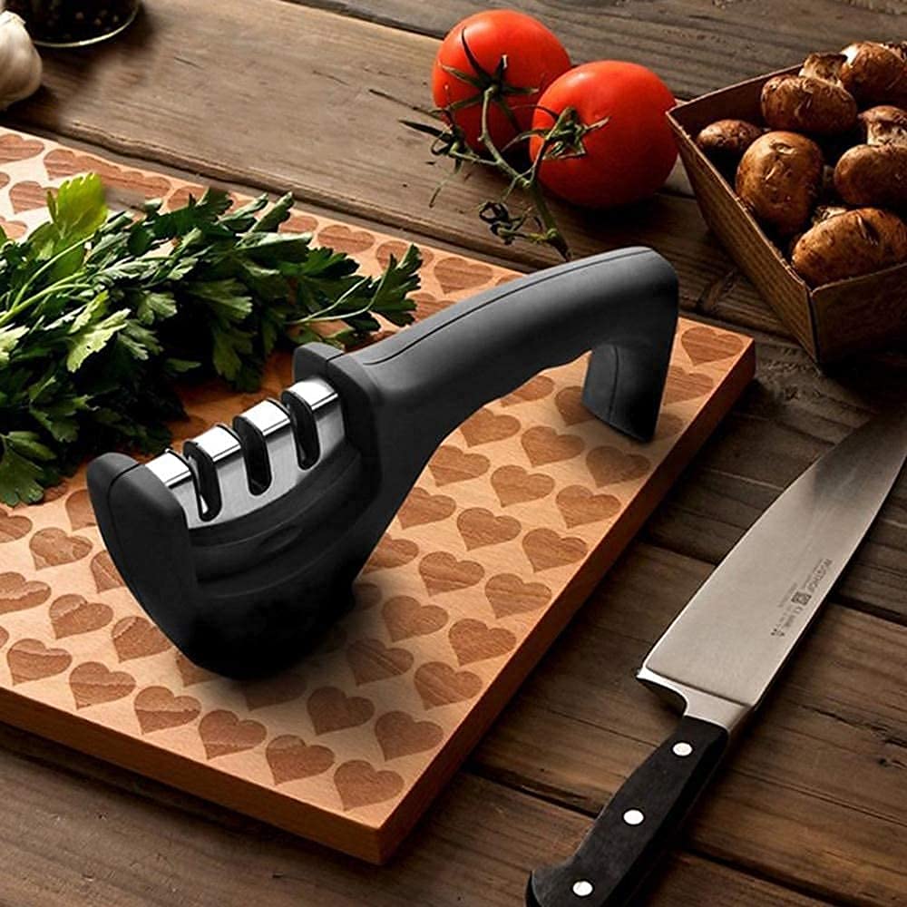 Manual 3 Stage Knife Sharpener Tool ||Advanced Knife Sharpener for Kitchen ||Knife Sharpener Rod || Knives Sharpening Tool || Knife Sharpner for Steel Knives, Kitchen Accessories