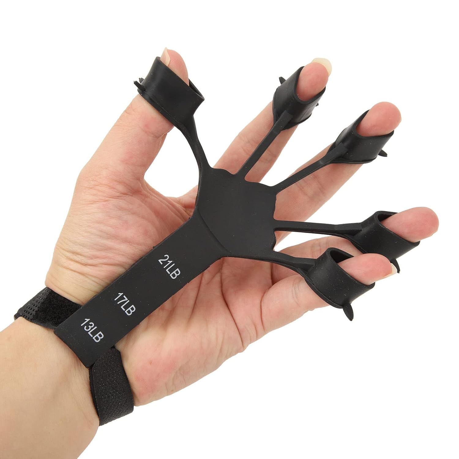 Finger Strengthener, Strong Versatility Hand Grip Strengthener Ergonomic 3 Resistance Levels for Hand Therapy (Black)