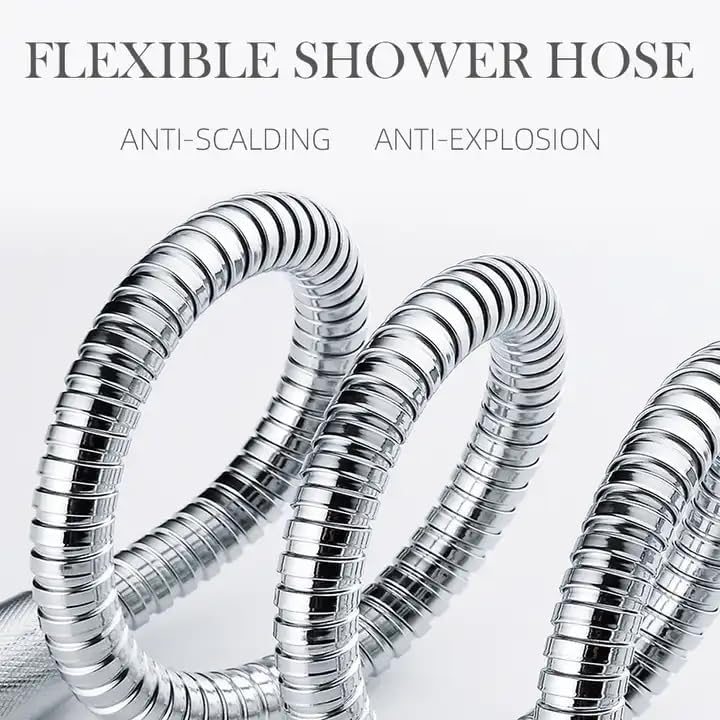 Hand Shower Head Tube Flexible Shower Tube Pipe Jet Spray Pipe Health Faucet Tube Faucet Pipe Hose Hand Shower Tube Pipe Only For Bathroom(1.5 Meter Stainless Steel)