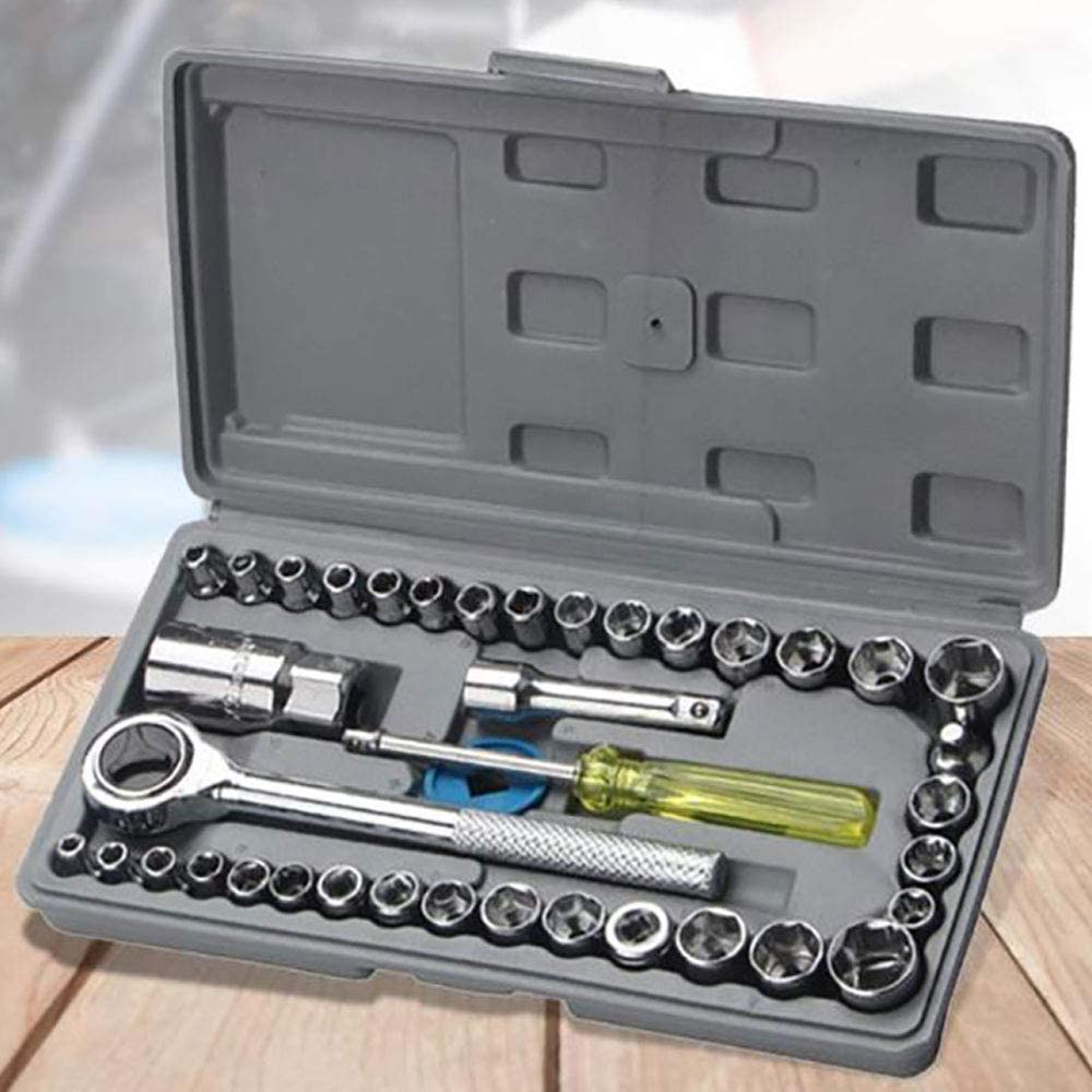 40-in-1 Hex Wrench, Screwdriver & Socket Tool Kit – Metal & Steel Multicolor Set (Pack of 40 Pcs)