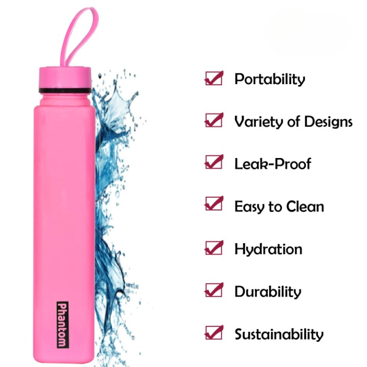 Attractive Plastic Phantom 1000ml Water Bottle – Leak-Proof Sports Bottle (Random Color-Pack of 1)