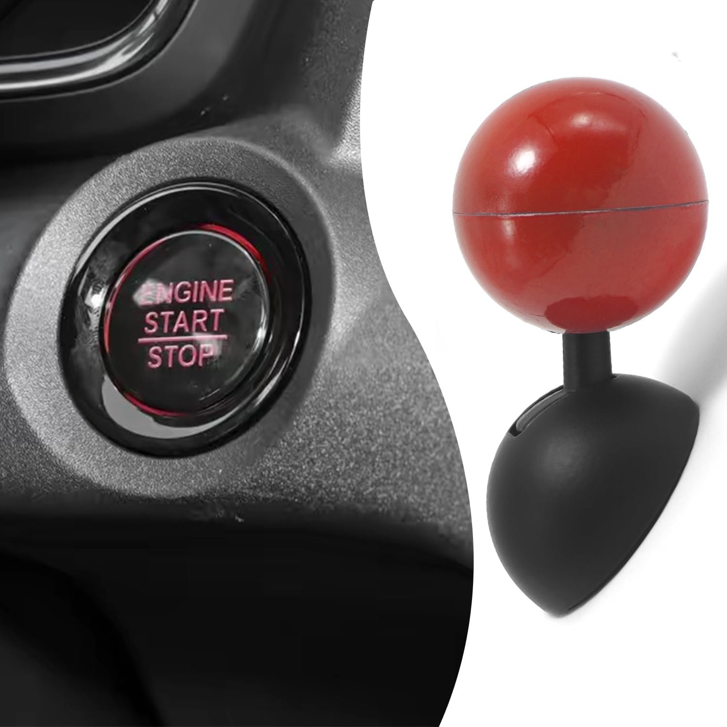 Ball-Shaped Start Button Rocker – Stylish Engine Start Cover for Car Interior Decoration