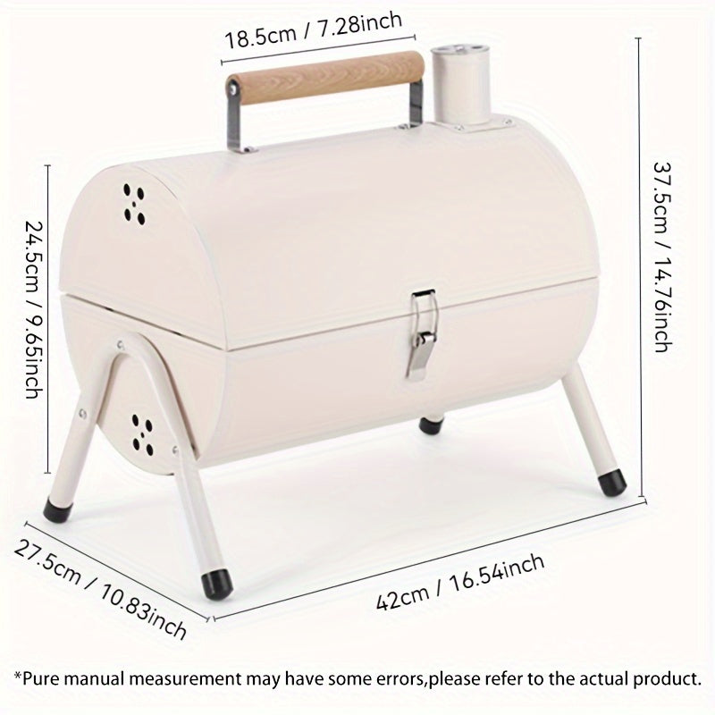 Portable Folding BBQ Charcoal Grill – Outdoor Camping Barbecue with Dual-Sided Grilling Grate & Drip Tray