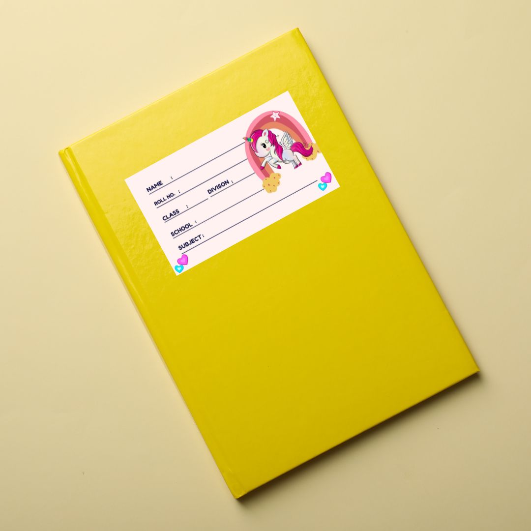 Customizable Unicorn Design School Book Labels (24-pack)