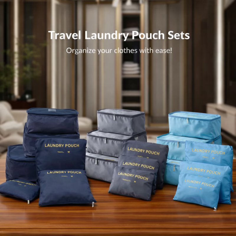 6 Pcs Travel Organizer Bags Set | Waterproof Clothes Packing Cubes with Zipper | Multipurpose Luggage Organizer Pouch for Travel & Storage