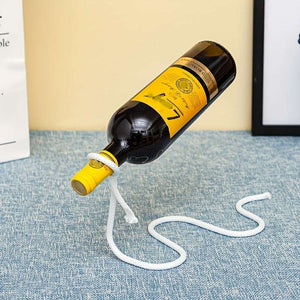 1 Pc Elegant White European-Style Wine Rack - Creative Magic Floating Design with Iron Wire, Perfect for Display & Storage, Grape, Wine Cabinet