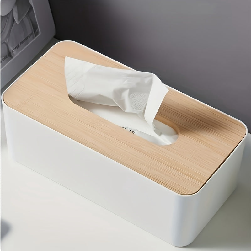Elegant Plastic Tissue Box – Stylish Desktop Tissue Organizer with Lid