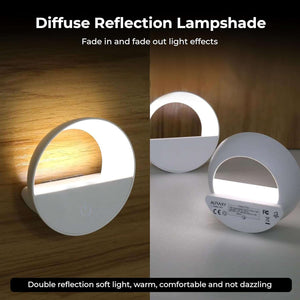 Round Night Light - White LED Light ABS Material Night Light for Bedroom