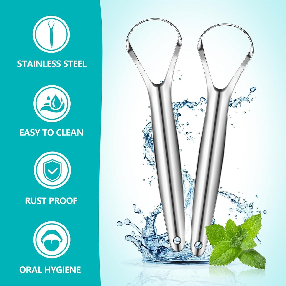 Premium Stainless Steel Tongue Cleaner - Professional Oral Scraper for Fresh Breath & Hygiene (Pack of 1)