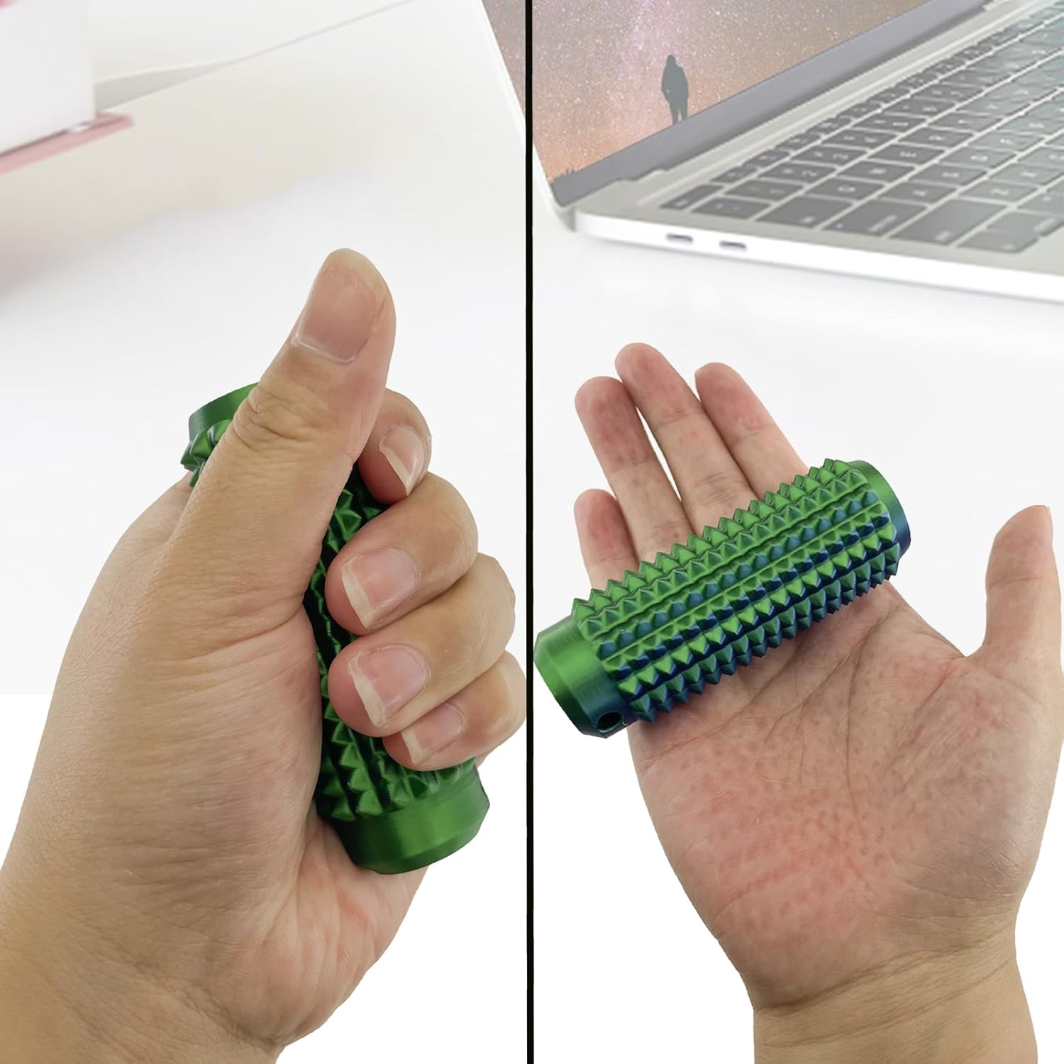 Spiky Grippie Stim Keychain – Portable Anxiety & Stress Relief Fidget Tool for Adults (3D Printed Mini Key Pendant)(Random color-Pack of 1)