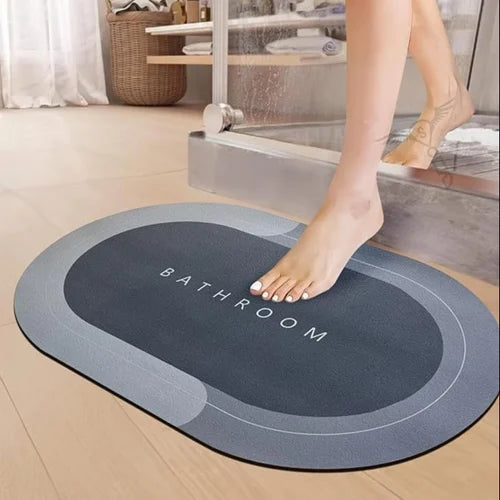 Water Absorbent Bathroom Door Mat (Plain)- Non Slip Mat for Bathroom Cushion (Pack of 1)