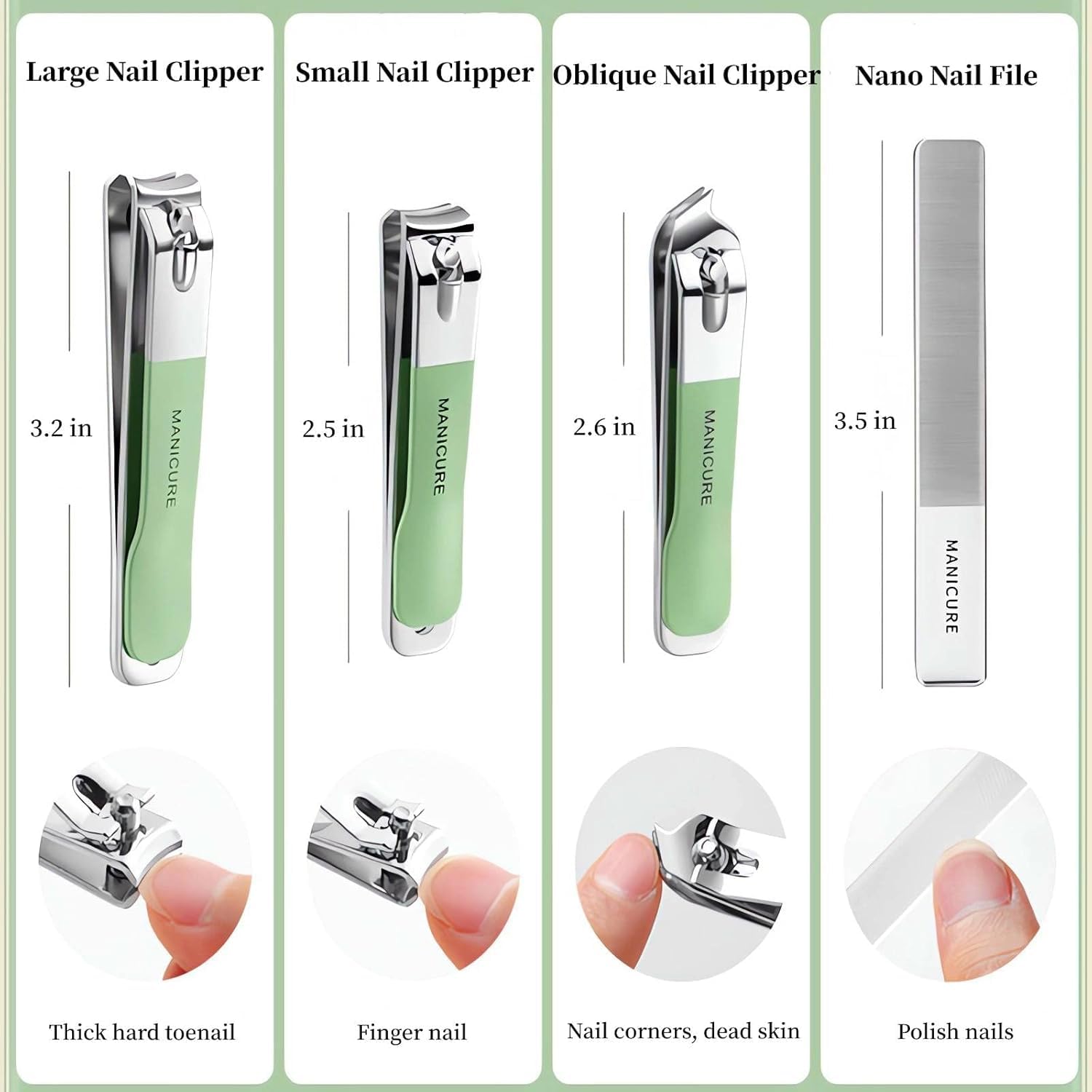 4-Piece Stainless Steel Nail Cutter Kit – Compact Manicure & Pedicure Grooming Set for Men & Women, Travel-Friendly