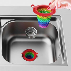 Colourful Foldable Retractable Kitchen Sink Strainer, Plastic Drain Filter Net, Anti-Clogging Catcher for Bathroom, Sewer, Pool - Non-Food Contact Safe, Bathroom Drain Filter