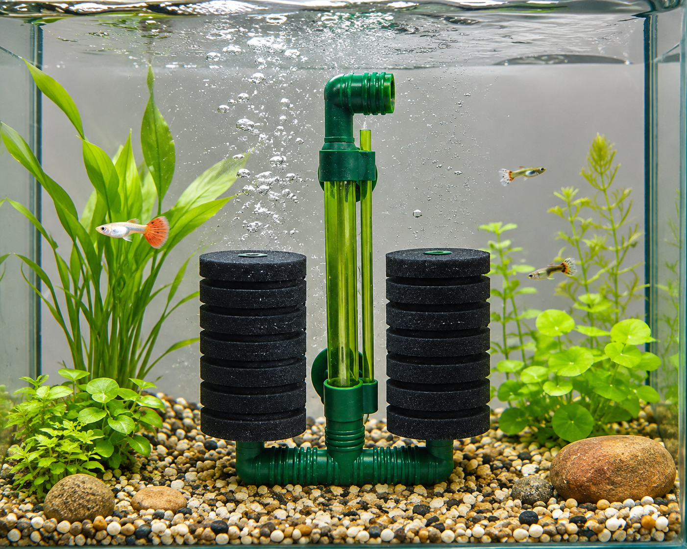 Double Sponge Bio Filter for Aquarium Fish Tank – Internal Foam Filter