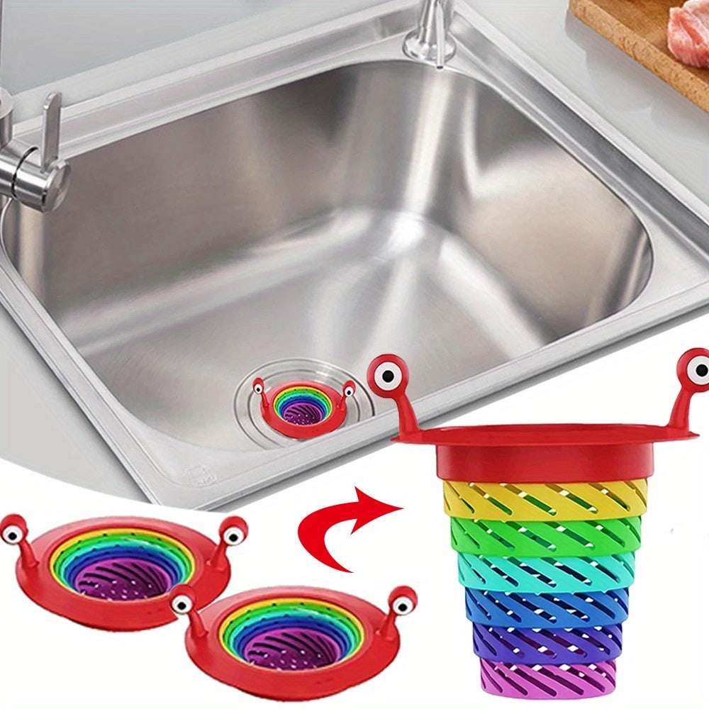 Colourful Foldable Retractable Kitchen Sink Strainer, Plastic Drain Filter Net, Anti-Clogging Catcher for Bathroom, Sewer, Pool - Non-Food Contact Safe, Bathroom Drain Filter