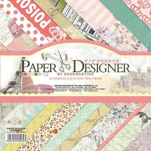 A pack of Eno Greeting Paper Designer - Flowers printed papers is shown. The packaging features a floral design with roses and vintage script.printed papers, art paper, craft paper, scrapbook paper, pattern paper, paper designer, Eno Greeting, floral paper, art & craft supplies, stationery items, stationery shop near me.
