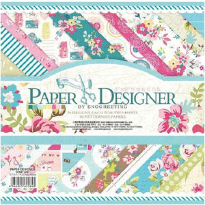 A pack of Eno Greeting Paper Designer - Flowers printed papers is shown. The packaging features a floral design with roses and vintage script.printed papers, art paper, craft paper, scrapbook paper, pattern paper, paper designer, Eno Greeting, floral paper, art & craft supplies, stationery items, stationery shop near me.