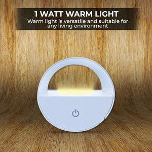 Round Night Light - White LED Light ABS Material Night Light for Bedroom