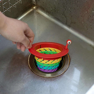 Colourful Foldable Retractable Kitchen Sink Strainer, Plastic Drain Filter Net, Anti-Clogging Catcher for Bathroom, Sewer, Pool - Non-Food Contact Safe, Bathroom Drain Filter