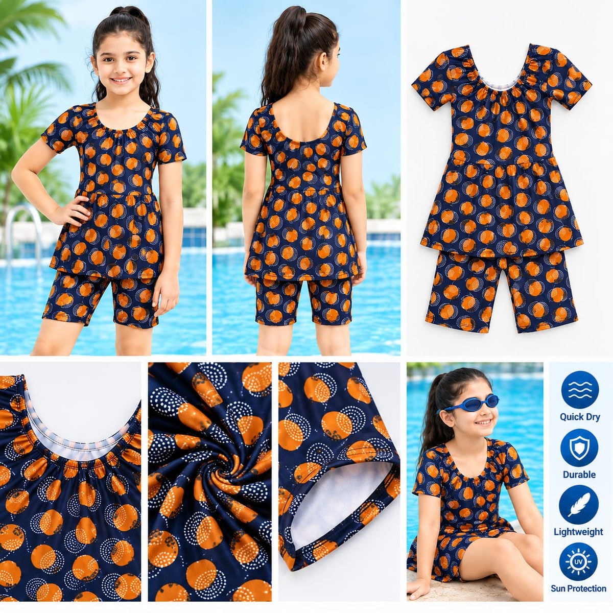 Trendy Girls Printed Top & Shorts Co-Ord Set – Random Color & Print