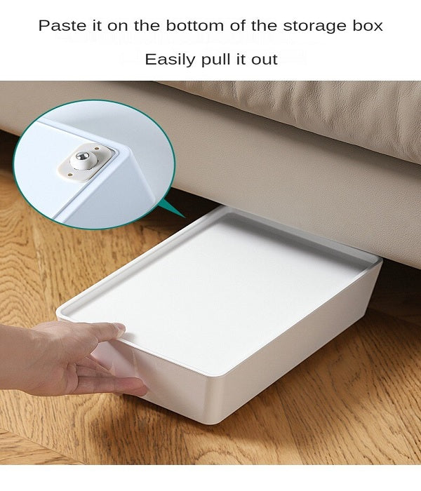 4 Pcs Universal Wheel Rack – 360° Rotating Adhesive Wheels for Easy Movement of Boxes & Storage Units