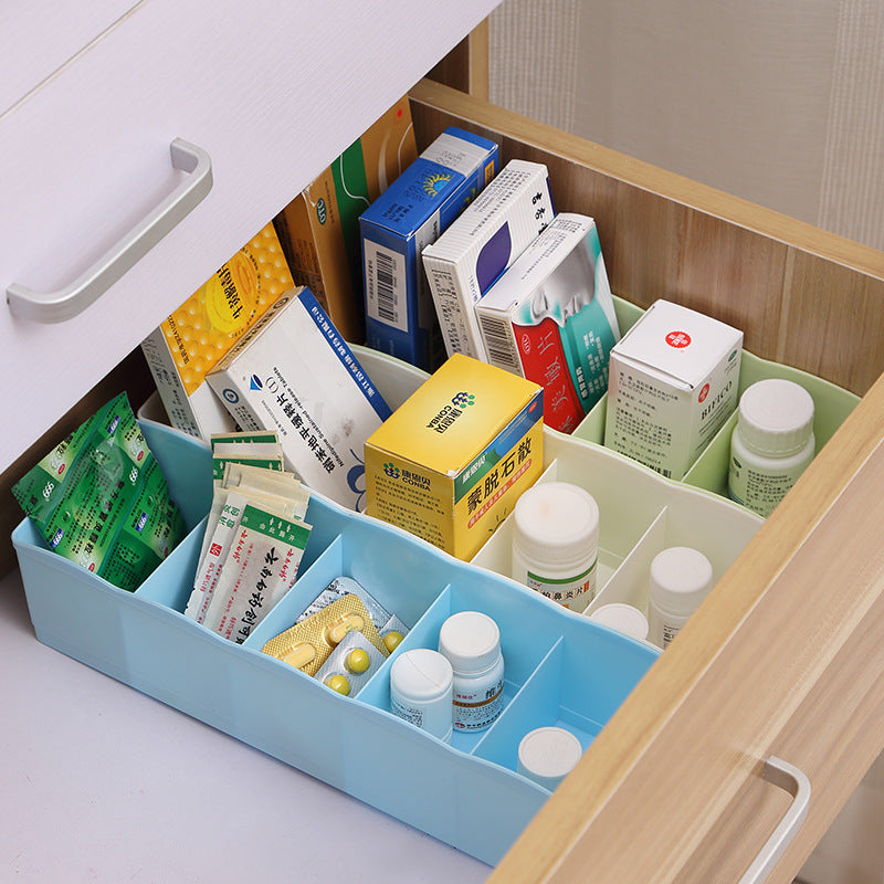 3 Pcs – 5-Compartment Plastic Storage Box | Closet Organizer for Underwear, Socks & Accessories