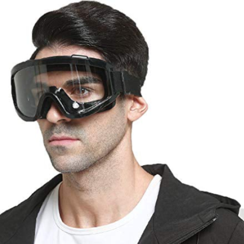 Adult Motorbike & Motocross Goggles – Transparent Racing Goggles for ATV/Dirt Bikes with Adjustable Strap (Pack of 1)