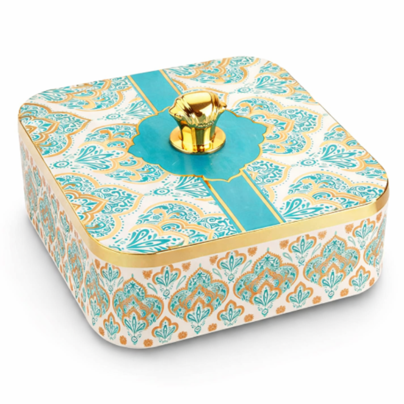 Airtight Dry Fruit Container Tray Set with Lid | 4-Section Serving Box | Multipurpose Plastic Storage & Gifting Set (Random Design-Pack of 1)