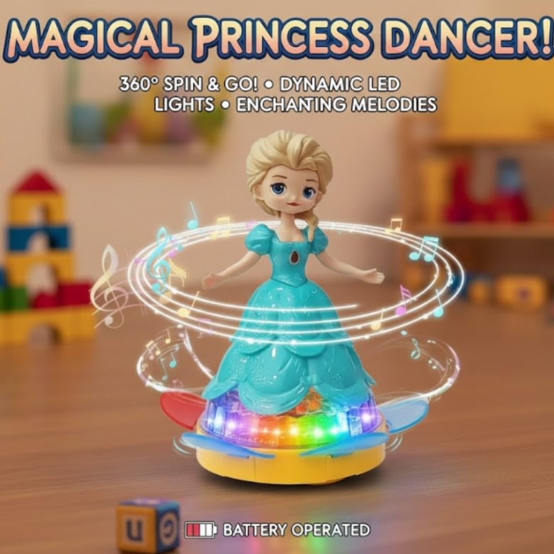 Angel Girl Dancing Doll Toy | Battery Operated Musical Doll with Lights | Bump & Go Rotating Toy for Kids