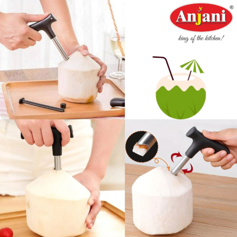Anjani Coconut Opener Tool – Durable Stainless Steel Opener for Tender Coconuts (Pack of 1)
