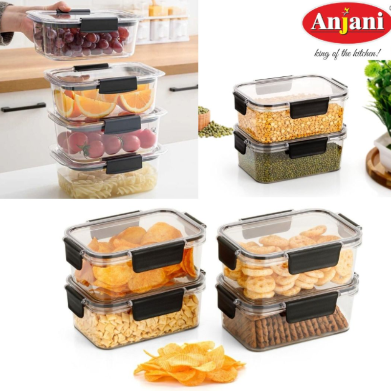 Anjani Feel Fresh Lock & Lock Containers – 300ml Airtight Food Storage Box (Set of 2)