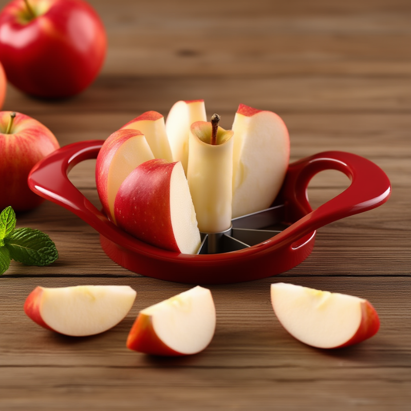 Apple Slicer Cutter with Stainless Steel Blades – Fruit Cutter & Corer | Easy Slice Apple Tool (Random Color-Pack of 1)