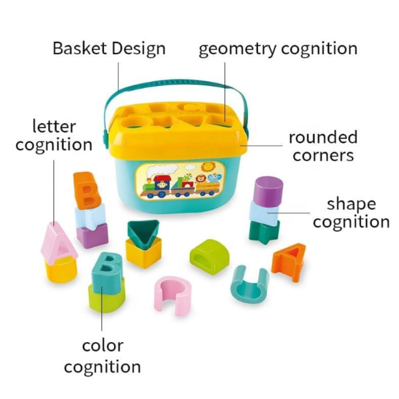 Baby Educational Shape Sorter Blocks Toy (16 Pieces) | ABCD Learning Blocks for Toddlers | Early Learning Toy for 6 Months–2 Years Kids