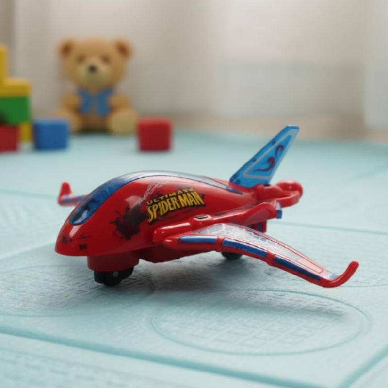 Bump & Go Toy Airplane with Lights & Music – Battery Operated Automatic Plane Toy for Kids