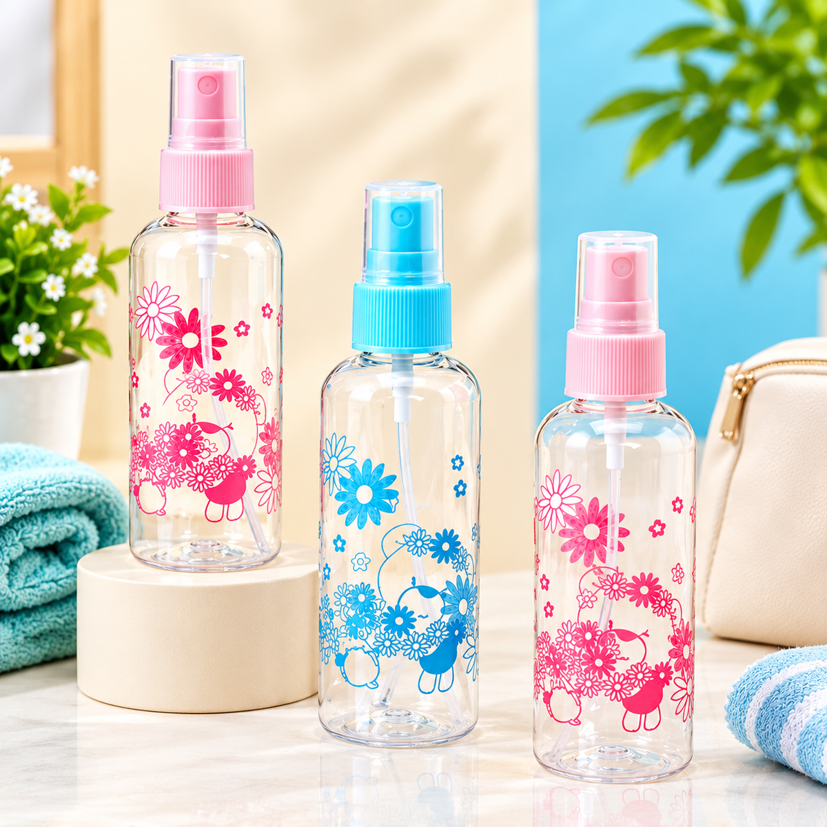 75ml Plastic Refillable Fine Mist Spray Bottle – Leak-Proof, Portable & Reusable Spray Container(Random color-Pack of 1)