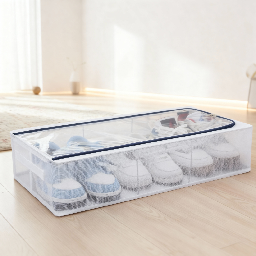 Clear Foldable Shoe Bag – Transparent Dustproof Shoe Storage Box, Space-Saving Sneaker Organizer (Pack of 1)