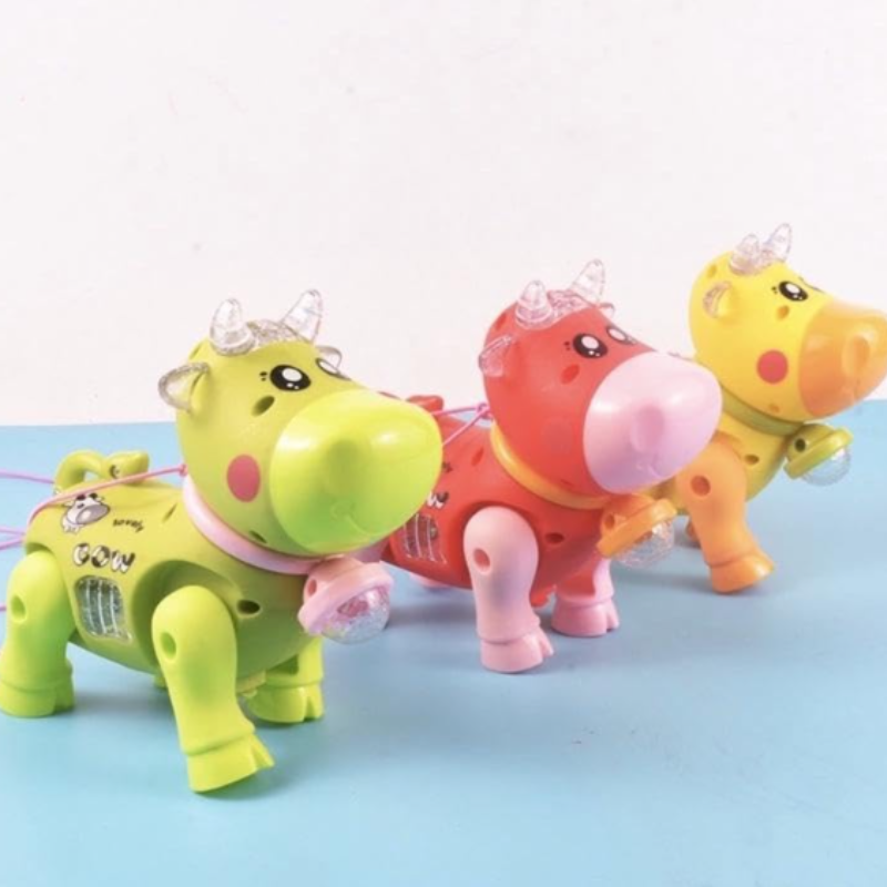 Crawling Cow Toy with Lights & Music – Moving Musical Animal Toy for Kids-Battery Operated (Random Color-Pack of 1)