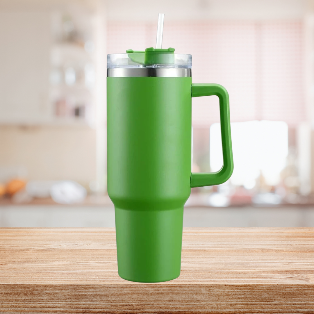1200ml Stainless Steel Vacuum Insulated Tumbler with Lid & Straw – Large Travel Mug for Water, Coffee, Iced Tea & Smoothies (Pack of 1)