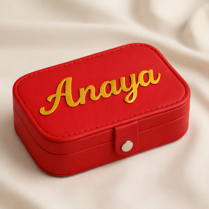 Customized Large Jewellery Box with Acrylic Name – Premium Personalized Storage Organizer (Random Box-Pack of 1)