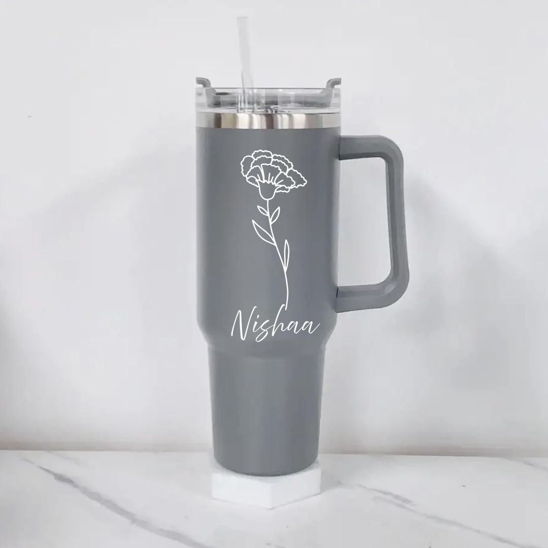 1200ml Customized Tumbler with Name & Special Birth Flower