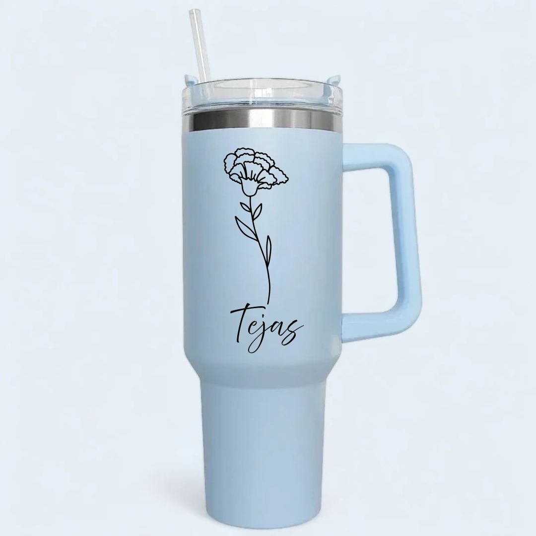 1200ml Customized Tumbler with Name & Special Birth Flower