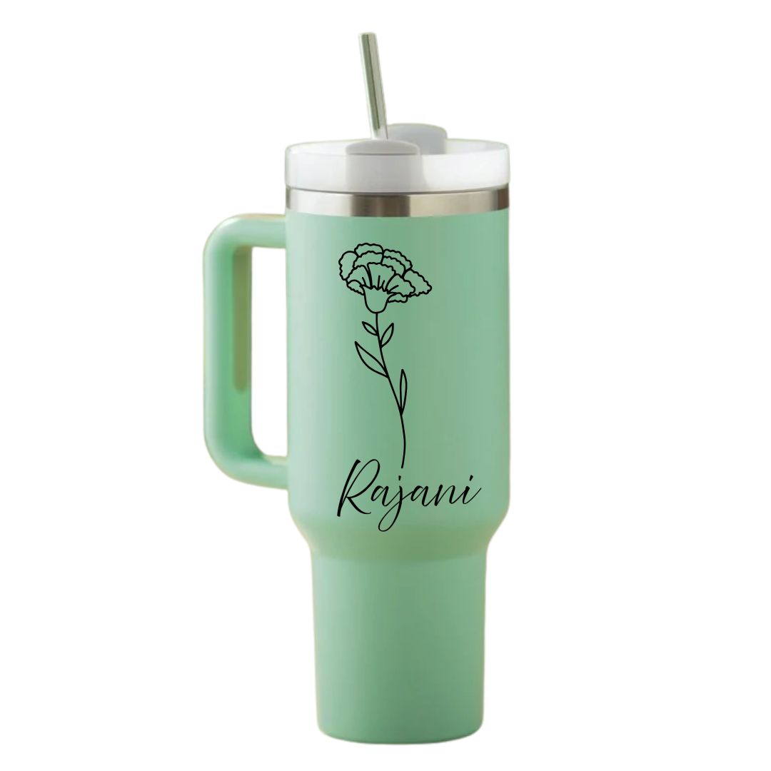 1200ml Customized Tumbler with Name & Special Birth Flower