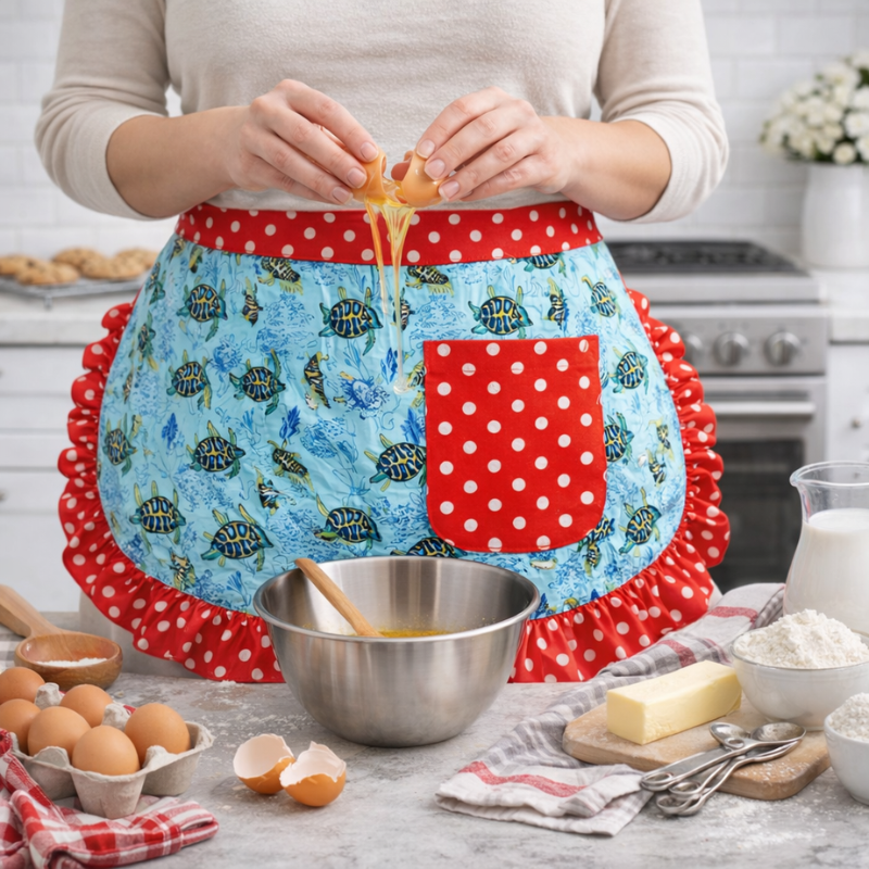Cute Half Apron (Skirt Style) | Mini Waist Apron for Kitchen, Cooking & Cleaning | Lightweight Stylish Apron
