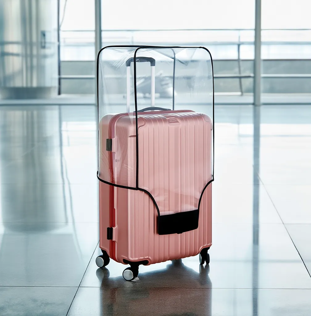 Transparent Luggage Trolley Waterproof Cover – Dustproof & Scratch-Resistant Suitcase Protector (Random Size)
