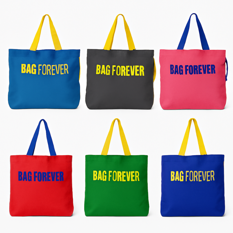 Bagforever Foldable Multipurpose Shopping Bags  – Ecofriendly, Reusable Market Bags (Random color-Pack of 1)