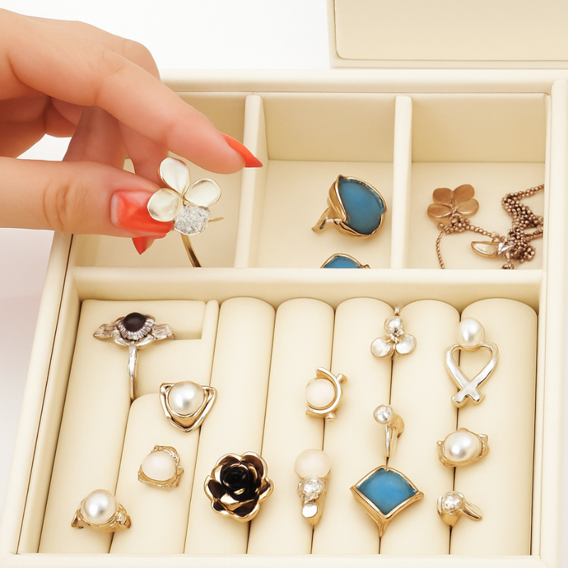 Jewelry Display Tray – Elegant Organizer for Rings, Earrings, and Accessories (Pack Of 1)