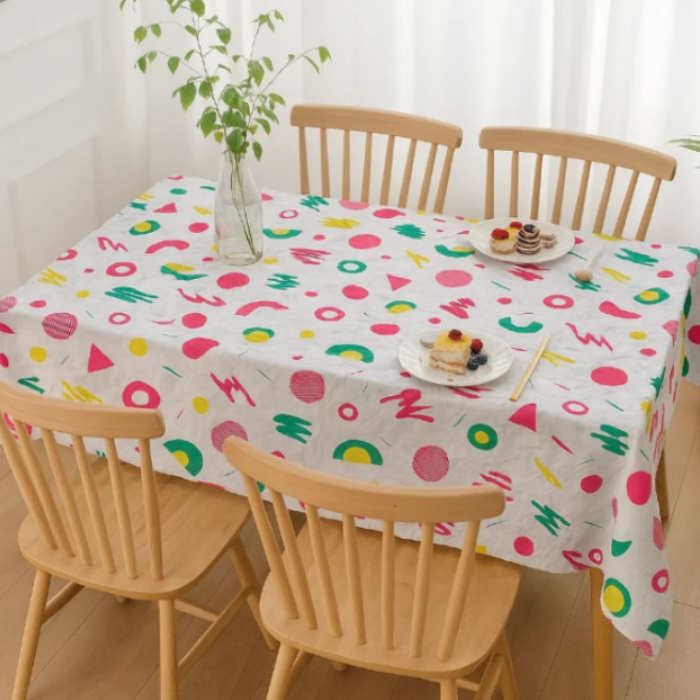 European Style Printed Dining Table Cover – Elegant, Waterproof & Dust-Resistant Tablecloth (Pack of 1)
