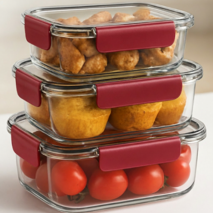 Feel Fresh 3 Pcs Airtight Container Set – Multipurpose Kitchen Food Storage Boxes (Random Lid Color)